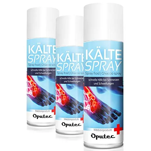 400ml Oputec Kältespray Eisspray Sport: Erste-Hilfe-Spray bei Sportverletzungen, Schmerzen und Schwellungen (Klassisch) - Medizinisches Kühlspray für jedes Erste-Hilfe-Set 3 x