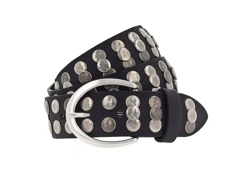 Vanzetti Hollywood Boulevard 35mm Ledergürtel W90 Schwarz - Damen-Gürtel mit auffälligen Nieten, perfektes Accessoire für jeden Look und sorgt für einen modischen Statement.
