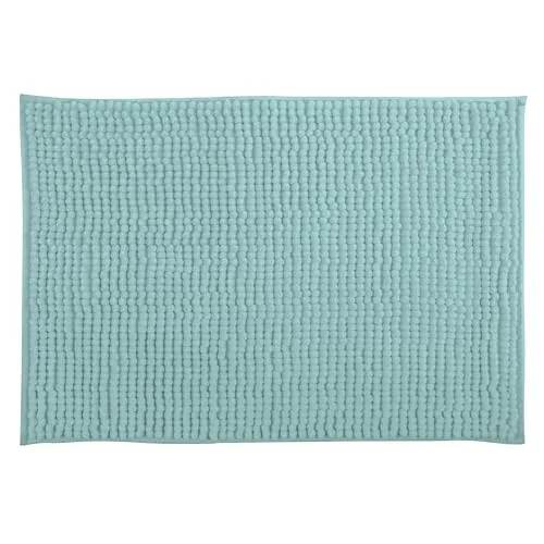 MSV - Mikrofaser Chenille Badematte - Langflor und Weich - SEBS rutschfest - 40 x 60 cm - Pastellgrün - Maschinenwaschbar - 100% Polyester Mikrofaser - Praktische Aufhängeschlaufe