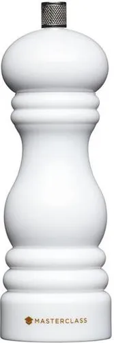 KitchenCraft MasterClass Pfeffer- und Salzmühle mit austauschbarem Deckel, Kunststoff, Weiß, 12 cm