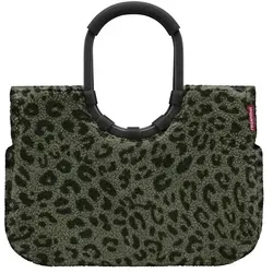 reisenthel loopshopper Tasche L - Teddy Leo Olive - Stylische Einkaufstasche aus recyceltem Polyester mit 25l Volumen, komfortablen Tragegriffen und mehreren Fächern für optimale Organisation. Ideal für Großeinkäufe und trendbewusste Frauen.