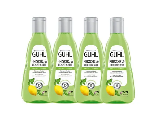 Guhl Frische und Leichtigkeit Anti Fett Shampoo 250ml 4er Pack - Shampoos & Spülungen – Entfernt effektiv Fett und verleiht dem Haar frische Leichtigkeit, ideal für fettiges Haar. Perfekt für die tägliche Anwendung!