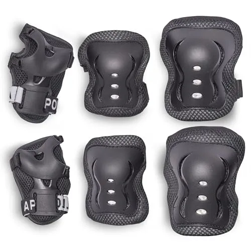 Apollo Protektoren-Set Schoner Set Kinder, Knie und Ellenbogenschützer Kinder, Protektoren (Ellenbogenschutz, Handgelenkschutz, Knieschutz), elastisch & verstellbar