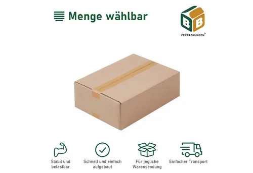 BB-Verpackungen Versandkarton Faltkarton 1-wellig, 600 mm x 450 mm x 100 mm