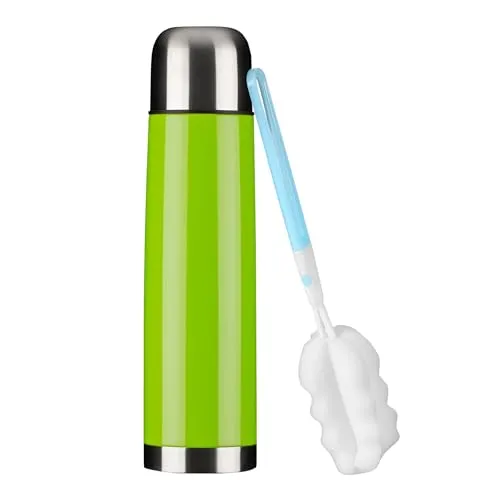 GRÄWE Thermosflasche,1 Liter Edelstahl Trinkflasche, Thermoskanne, Isolierflasche für unterwegs mit Becher, Auslaufsicher, Spülmaschinengeeignet, Grün