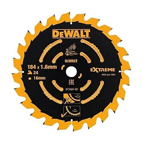 DeWalt Akku-Gehrungssägeblatt DCS365 184mm - Kreissägeblätter - Hochwertiges Hartmetallblatt für präzise Schnitte in Hart- und Weichholz, ideal für Profis und DIY-Enthusiasten.