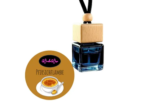 WonderWax Raumduft WonderWax® Auto Duft Quadrat Schwarz braun 8 ml, (Pfirsichflambe), Duftrichtung: Pfirsichflambe