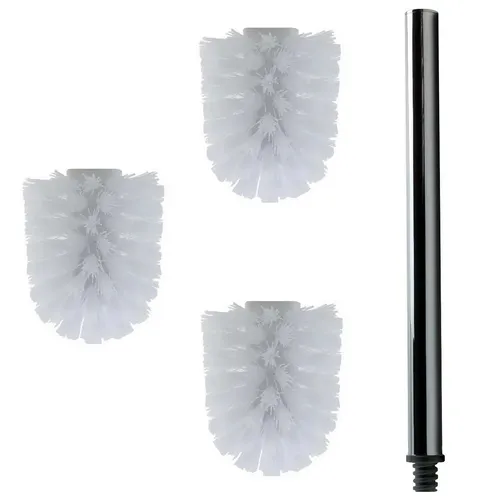Daloual 3 x Bürstenkopf Weiß Ø 8 cm Griff 26 cm Toilettenbürste Klobürste