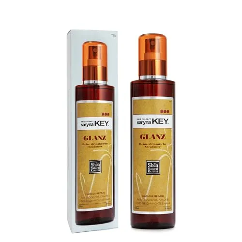 Saryna Key Damage Repair Glanzspray mit Sheabutter – UV-Schutz & Pflege für normales Haar – Glanzspray mit Keratin, Vitaminen & Aminosäuren – Farbschutz, nicht beschwerend – 100ml