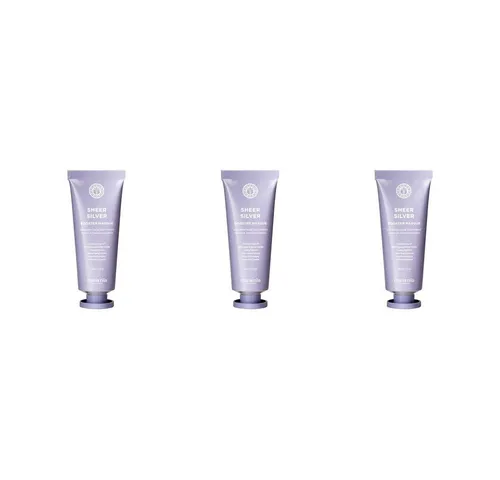 Maria Nila Haarmaske Sheer Silver Booster 3x50ml - Die Maria Nila Sheer Silver Booster Haarmaske in praktischen 50ml Packungen neutralisiert unerwünschte Gelbtöne und sorgt für strahlenden Glanz. Ideal für unterwegs oder als Pflege-Extra für blondiertes Haar.