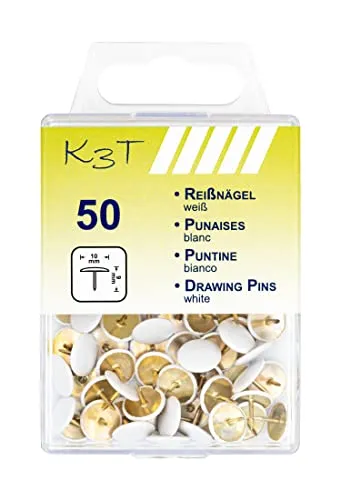 K3T 48088 Reißnägel 50er Packung, weiß, 10mm von TSI