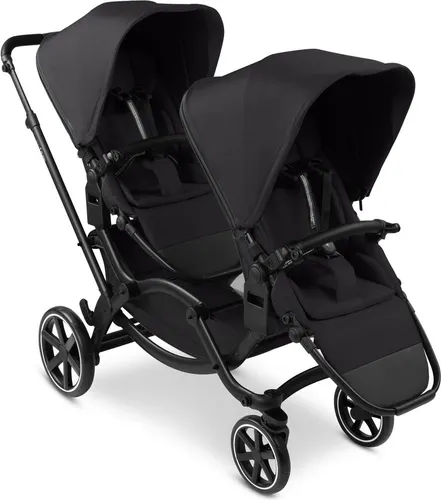 ABC Design Zoom 2 Geschwisterwagen | Coal - Flexibler Geschwisterwagen für Zwillinge und Geschwister mit maximalem Komfort, ausgestattet mit 2 Sportsitzen, verstellbarem Schieber und großem UV-Schutzverdeck – ideal für den Alltag!