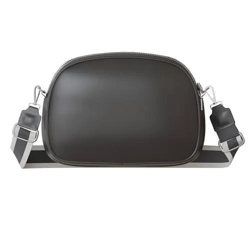 KMISSO Damen Umhängetasche Crossbody Vegan Kompakt 30626 Black - Umhängetasche aus veganem Material, kompakt und praktisch für Essentials. Verstellbarer Schulterriemen für flexibles Tragen und stilvolles Design in modischen Farben.