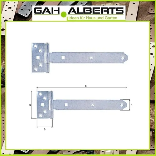 GAH Stahl Kreuzgehänge Scharnier Stahl verzinkt L.242,5 x45xB.90 x 34xStärke 2mm
