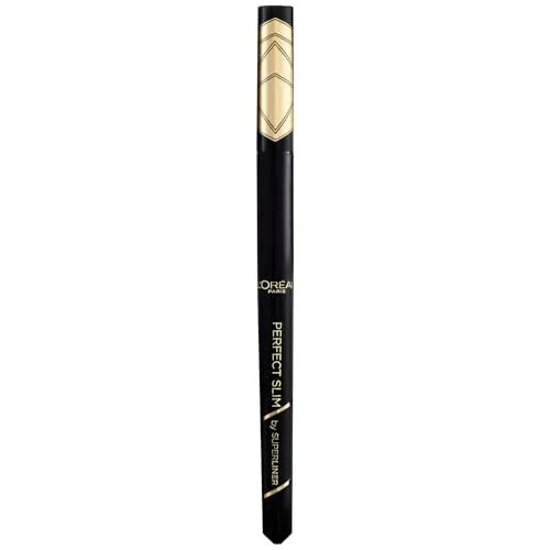 L'Oréal Paris Eyeliner mit präziser Filzspitze für den perfekten Lidstrich und unwiderstehliches Augen Make-up, Super Liner Perfect Slim, Nr. 1 Intense Black (Schwarz), 1 Stück