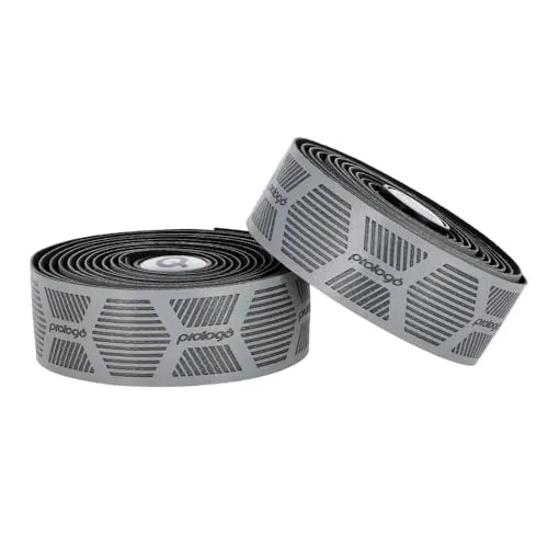 Prologo Unisex – Erwachsene Lenkerband – 2151030473, Grau - Lenkerbänder mit hexagonalem Lamellen-Design für optimalen Grip und Vakuumeffekt, ideal zur Reduzierung von Handermüdung beim Radfahren.