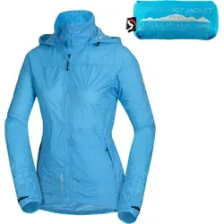 Wasserdichte Packbare Damen Outdoorjacke NORTHFINDER Northkit Blau M - Sportjacken für Outdoor-Enthusiasten, leicht und verpackbar mit 10.000 mm Wassersäule und hervorragender Belüftung für maximalen Komfort.