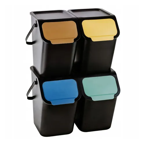 BINI 4er-Set Behälter für Abfalltrennung, 25 l von Practic