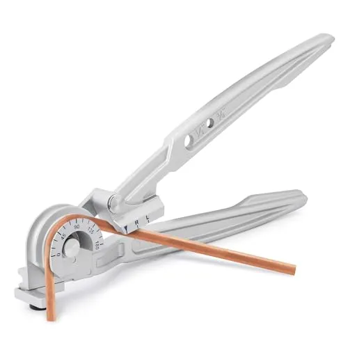 Bonvoisin Manueller Rohrbieger 2 in 1 (3/8'', 1/2'') Rohrbiegewerkzeug 0-180 Grad Kupfer, Aluminium Rohrbiegewerkzeug