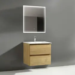 Alpenberger Badmöbel-Set - 3-teiliges Badschrank-Set mit LED Spiegel und Waschbecken - Badmöbel-Set mit eleganten Unterschrank und beleuchtetem Spiegel. Ideal für ein stilvolles Badezimmer, komplett vormontiert und mit Softclose-Funktion für geräuschloses Schließen.