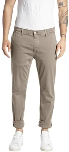Replay Herren Chino Zeumar Slim-Fit Hyperflex X-Lite, Braun (Sand 020-1), 31W/34L - Wanderhosen mit Hyperflex-Technologie für maximale Bewegungsfreiheit und ein leichtes Tragegefühl. Ideal für lässige Looks und jede Jahreszeit.