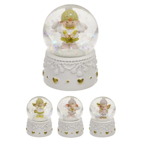 OOTB Schneekugel Winter-Engel auf Sockel - Nussknacker - Zauberhafte Schneekugel mit Winter-Engel, ideal für festliche Dekoration und Weihnachtsgeschenke, 4,5 x 4,5 cm aus hochwertigem Polyresin.