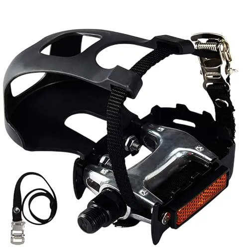COZYROOMY Fahrrad Pedale mit Clips und Riemen