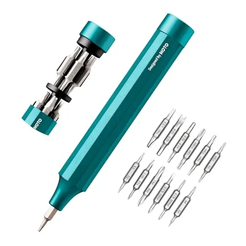 HOTO 24 in 1 Feinmechaniker Schraubendreher Set, Magnetisch Präzision, Grün | Feinmechaniker Werkzeug Set für Handy, Laptop, PC, Brillen, Uhr. S2-Stahl-Bits, Mini Schraubenzieher für Reparatur,12x1,66cm