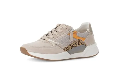 Gabor Damen Low-Top Sneaker - Sportlich und stylish in Oasi/Puder/Orange - Damen-Sneaker aus Glattleder, ideal für Freizeit und Sport, mit bequemer Latexsohle für tollen Tragekomfort.
