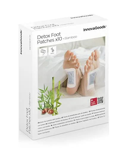 InnovaGoods® Entgiftungspflaster für die Füße aus Bambus, entfernen Toxine und erfrischen die Füße, 10 Einheiten, diskretes und komfortables Design, ideal für den Sommer.