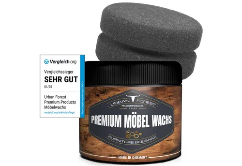 URBAN FOREST Möbelwachs für innen und außen von URBAN FOREST 250ml + Schwamm Holzpflegeöl (2 St)
