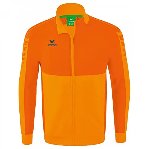 Erima Kinder Six Wings Worker Jacke, new orange, 140 - Funktionsjacke aus strapazierfähigem Material mit modernem Schnitt, ideal für aktive Kinder. Praktische Reißverschlusstaschen und breite Rippbündchen sorgen für Komfort und Style.