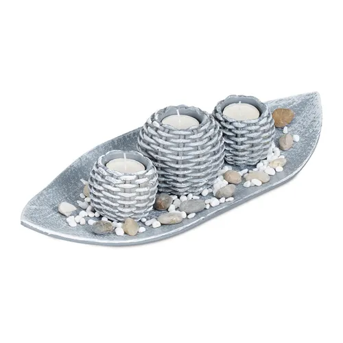 Kerzen deko Kerzenhalter Set 38,5 cm MDF Deko Teelichthalter Teelichthalter Set