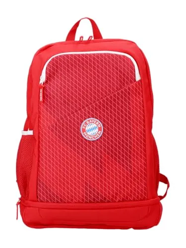 FC Bayern München Rucksack - Unisex in Rot, 20 Liter - Sportfan Rucksäcke: Offizieller FC Bayern München Schulrucksack mit 20 Litern Füllmenge und stylischem Rubberbadge für echte Fans.
