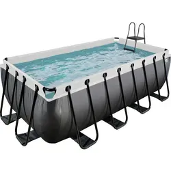 Framepool EXIT, schwarz – 200x400x122 cm Schwimmbecken - Swimmingpools mit Kartuschenfilteranlage und Sicherheitsleiter, ideal für entspannte Sommertage im eigenen Garten.
