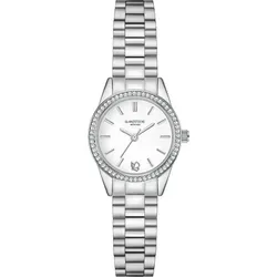 Glanzstücke München Damenuhr Silber mit Kristallen - Elegante Armbanduhr für Damen mit poliertem Gehäuse und funkelnden Kristallen. Das robuste Edelstahlarmband ist kürzbar und bietet sicheren Halt. Zeitloses Design für jeden Anlass.