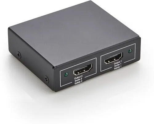 Produktbild Amazon Basics HDMI-Splitter, 1 Eingang, 2 Ausgänge, 4K@30Hz für Zwei Monitore, PC, Laptops, DVD-Player, Xbox, Roku, Chromecast, mit 1m USB-Kabel USB-A auf Gleichstrom, nur Spiegelung, Schwarz
