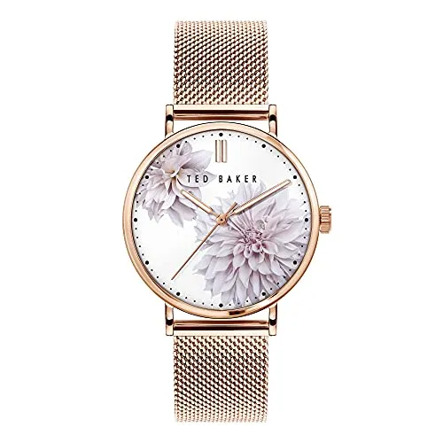 Ted Baker Damen Analog Quarz Uhr mit Gold Armband BKPPHF010