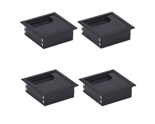 HOOZ Kabelkanal für Schreibtisch, Arbeitsplatten und sonstige Möbel im Büro & Zuhause (Set, 4-St., 8cm), Kabelmanagement