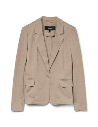 VERO MODA VMJULIA LS Blazer JRS NOOS 10154123, Silver Mink/Melange, Größe 34 - Eleganter Blazer für Damen von VERO MODA, ideal für schicke Anlässe und den Alltag, mit zeitlosem Design und vielseitigen Kombinationsmöglichkeiten.