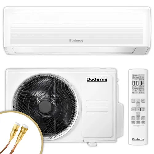 Buderus Split-Klimagerät Logacool AC186i.3-Set 5,3 W - Klimagerät für ganzjährigen Einsatz – Das Buderus Logacool AC186i.3 mit 5,3 kW bietet effizientes Kühlen, Heizen und Entfeuchten für Räume bis 60 m². Mit innovativer App-Steuerung und hochwirksamen Filtern für beste Luftqualität.