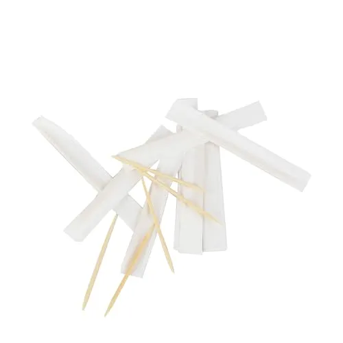 daybays Bamboo Zahnstocher 65mm (Ø2mm) Holz Zahnhölzer Party Tooth Pick Bambus Geschmack Zahnholz Cocktail Pick Einzeln Verpackt Gehüllt (Paper Wrapped) (25000 Stück)