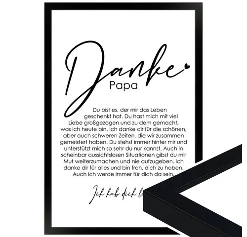 WANDStyle Bild mit Rahmen Danke Papa, von mir, Geschenk: Poster für Papa