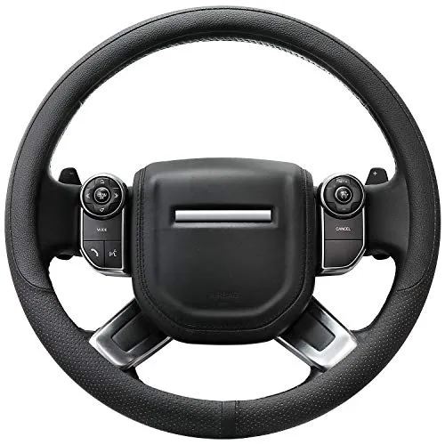 COFIT Lenkradbezug für Auto Universal LenkradhüLle Anti-Rutsch Lenkrad Bezug Leder SchutzhüLle L 39-40.5cm Schwarz