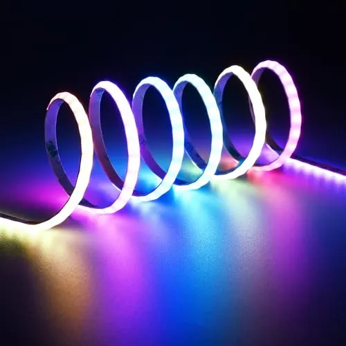 TOPAI 5mm Ultradünn WS2812B Individuell Adressierbar 5V COB Streifen 5M RGBIC
