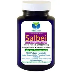 Salbei 180 Pulver Kapseln nach Hildegard von Bingen NATUR Pur ohne Zusatzstoffe.
