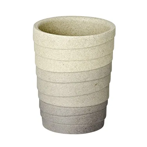 WENKO Zahnputzbecher Cuzco - Zahnbürstenhalter für Zahnbürste und Zahnpasta, Polyresin, 8 x 10 x 8 cm, Bunt