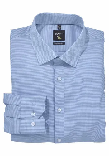 OLYMP Businesshemd No. Six super slim blau 41 - Modisches Businesshemd in super slim Fit, aus elastischer Baumwolle, ideal für einen eleganten Look im Büro oder bei Abendveranstaltungen.
