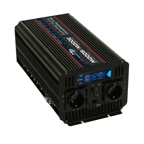 @tec 3000W Reiner Sinus Wechselrichter - Wechselrichter für DC 24V zu AC 220-250V, ideal für empfindliche Geräte mit Überhitzungsschutz und Fernbedienung für einfache Steuerung.