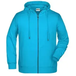 James & Nicholson Zip Kapuzensweatjacke JN8026 - Turquoise L - Herren-Sweatjacke mit praktischem Reißverschluss und zwei Einschubtaschen, ideal für Sport und Alltag. Hoher Tragekomfort und in vielen Farben erhältlich.